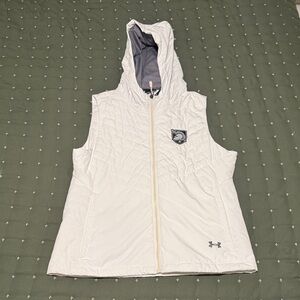 Under Armour White Quilted Hooded Vest, Army-West Point
